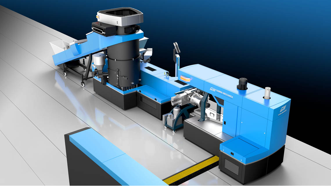 AMV Design, Gamma Meccanica, Compac Line, GM100, Compac Smart, riciclaggio plastica, linea di riciclo per materiali plastici, recycling lines for plastic materials,plastic recycling technologies, impianto per il riciclaggio della plastica,rigenerazione delle materie plastiche,riciclo PET